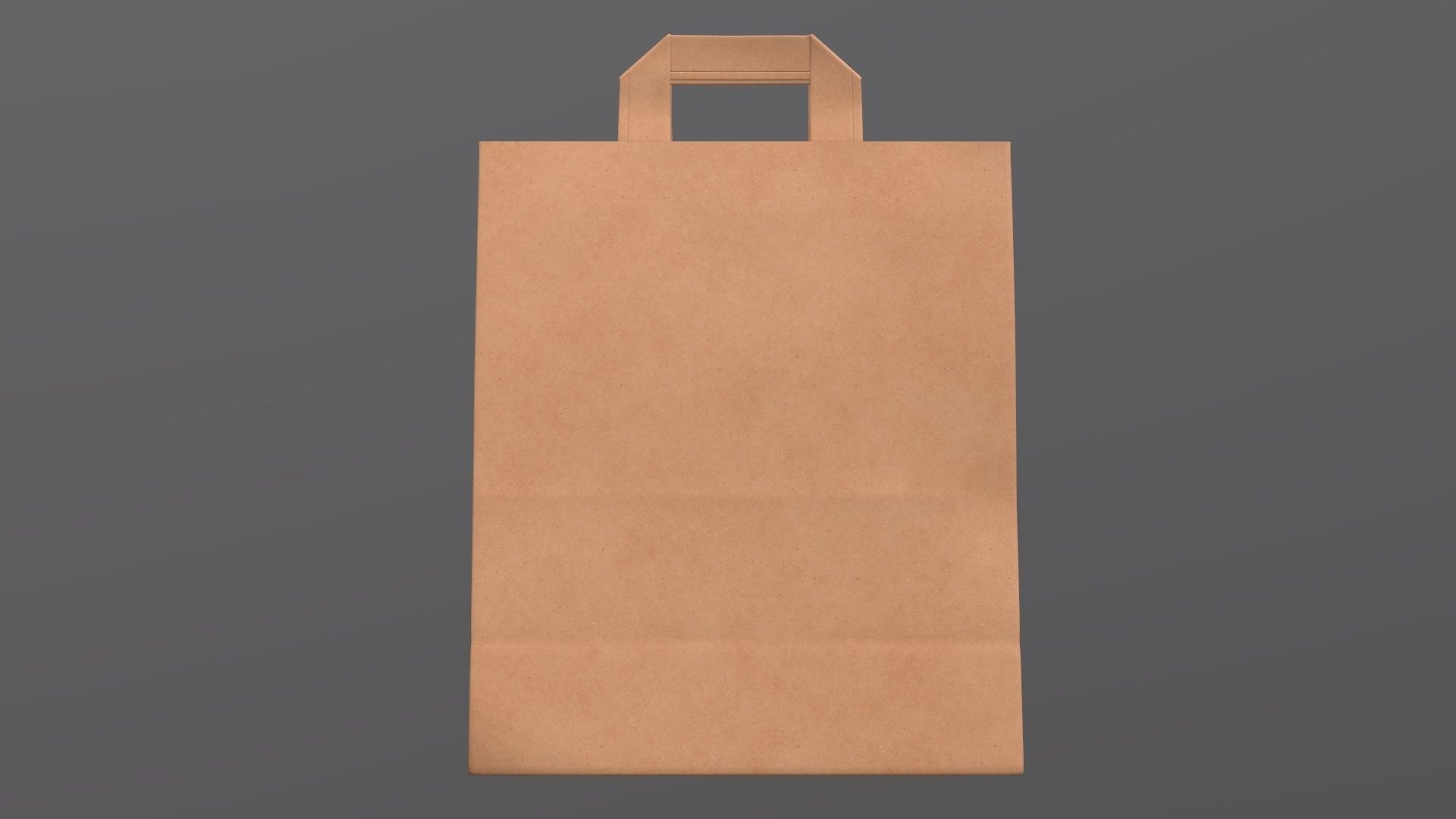 Paper gift food store bag large with handle 3D model_2