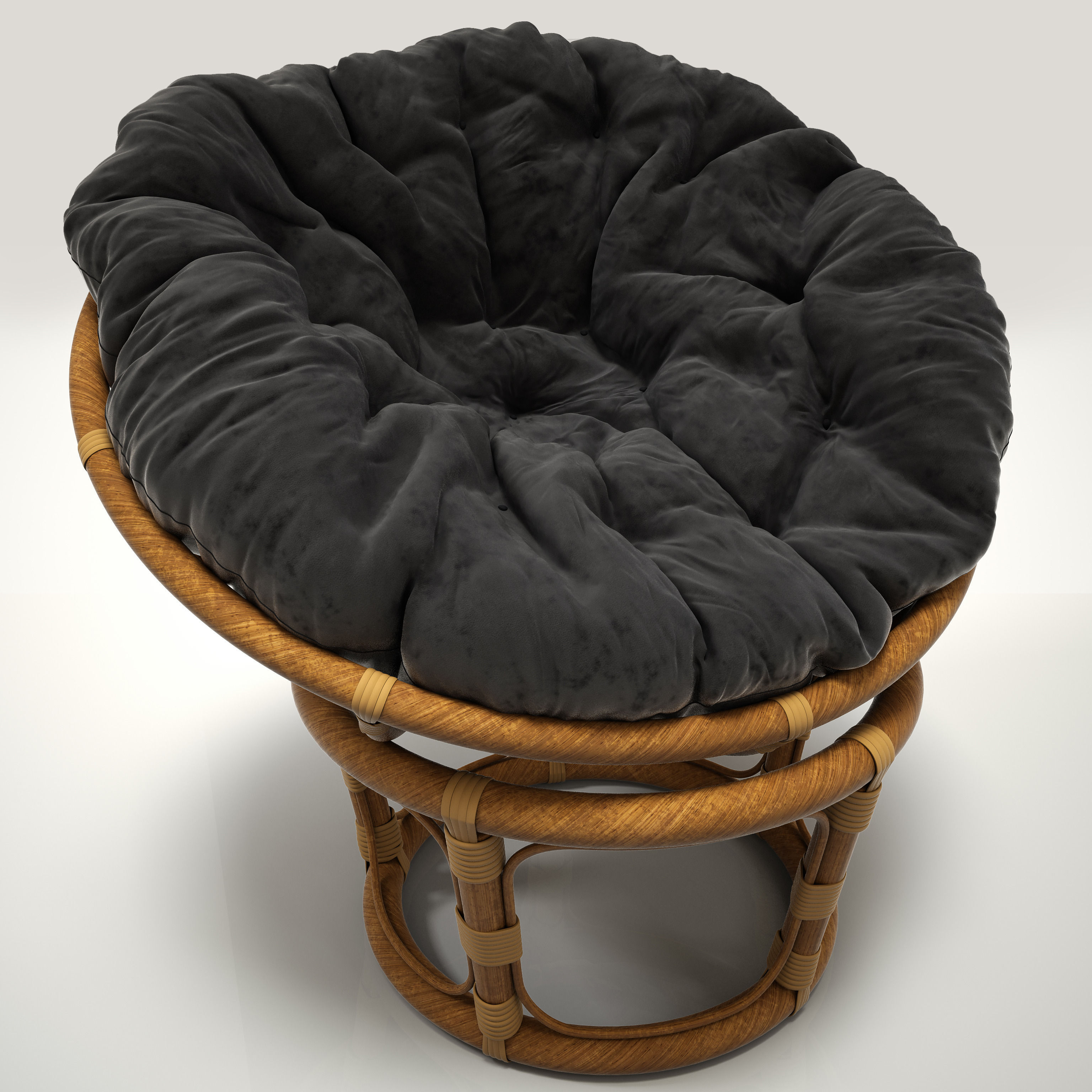 Rattan chair Papasan 3D model_2