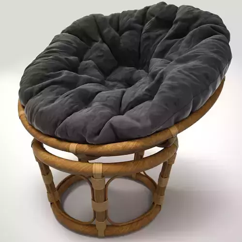 Rattan chair Papasan 3D model