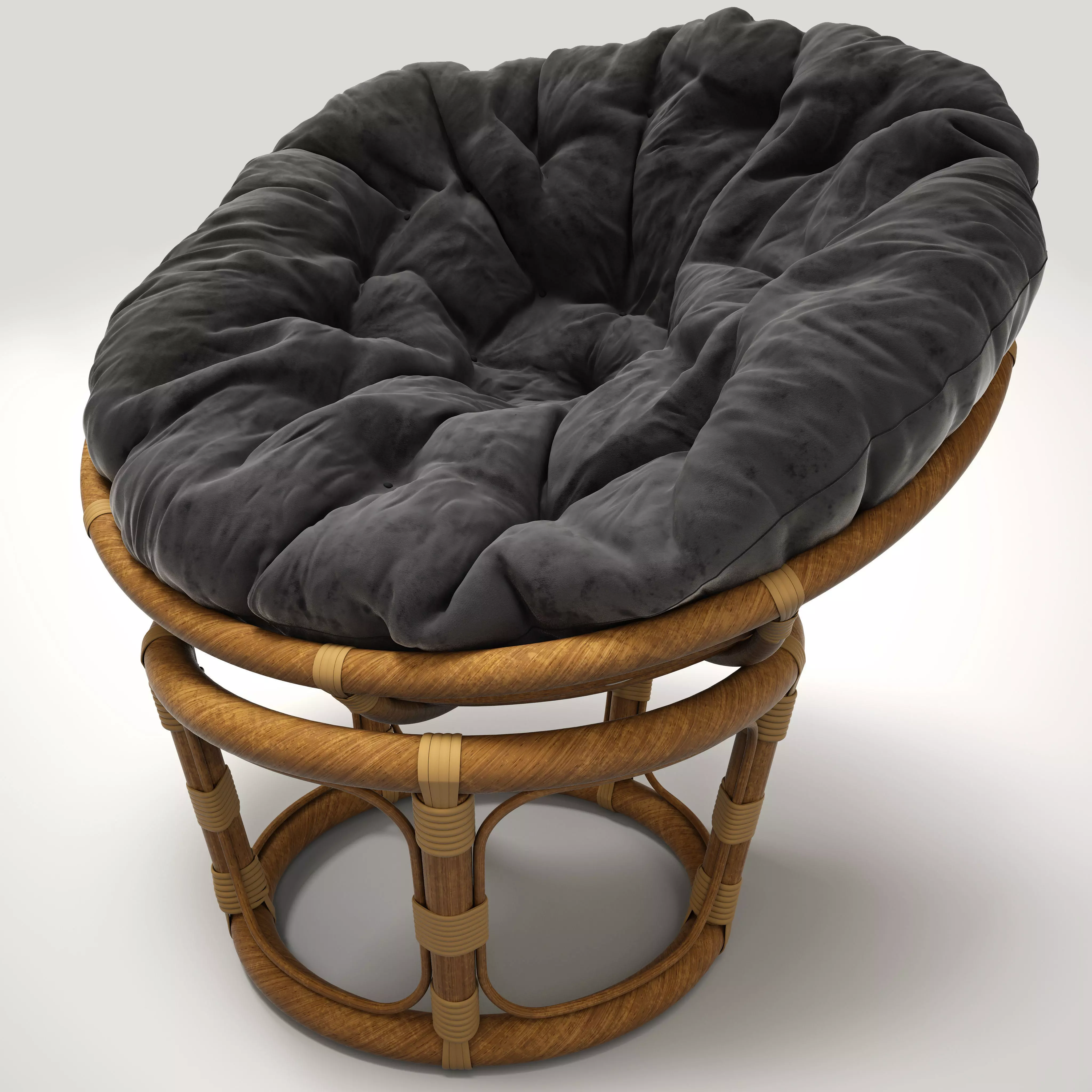 Rattan chair Papasan 3D model_0