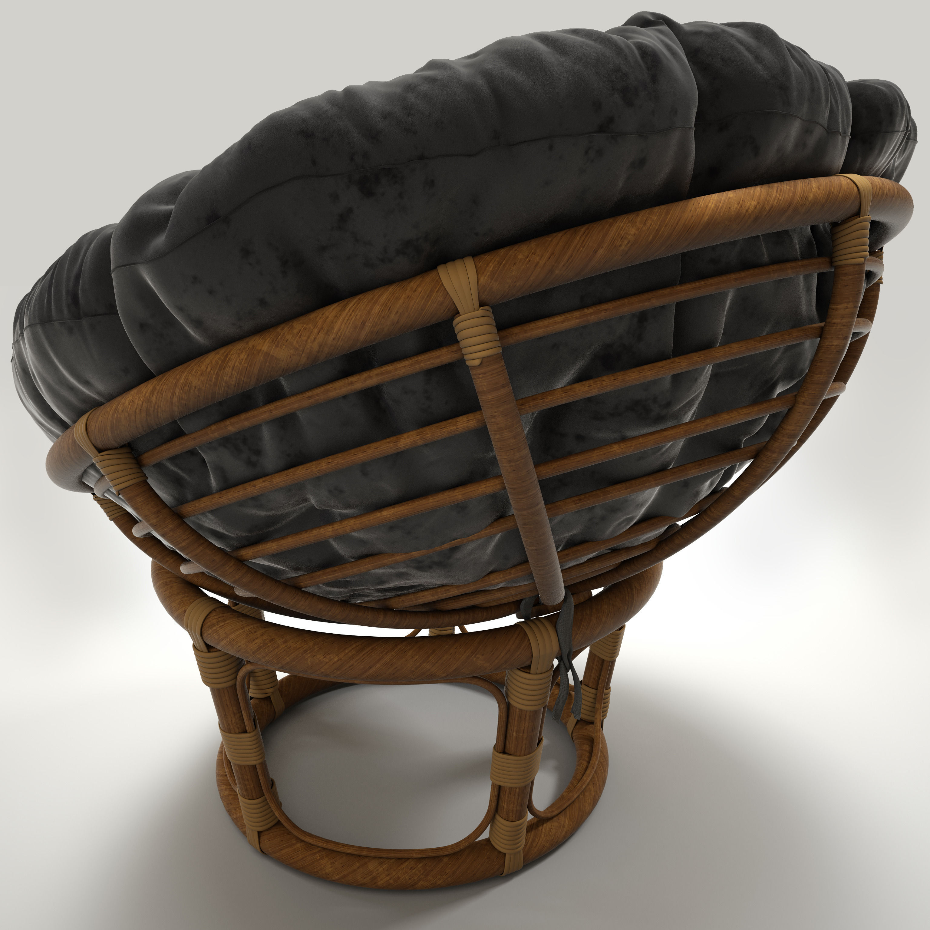 Rattan chair Papasan 3D model_1
