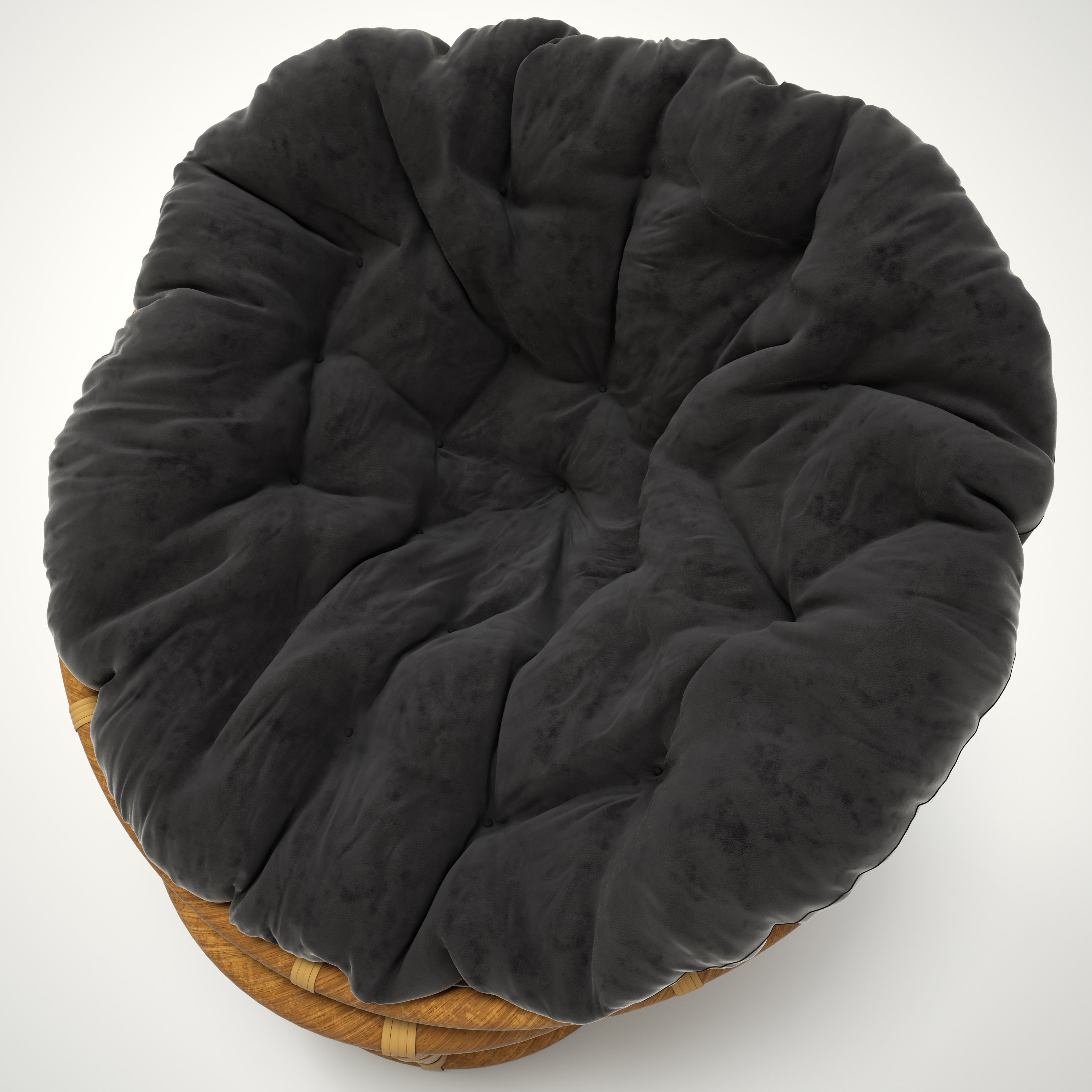 Rattan chair Papasan 3D model_3