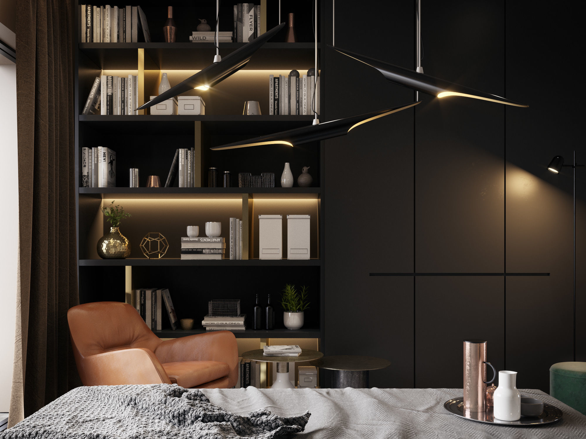 Bedroom Interior Scene for Cinema 4D and Redshift 3D model_4