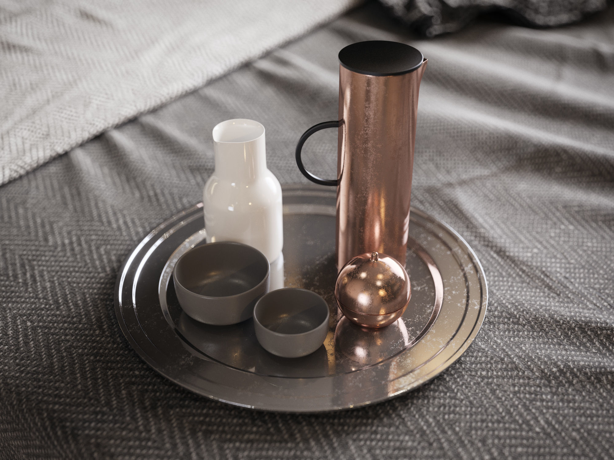 Bedroom Interior Scene for Cinema 4D and Redshift 3D model_6