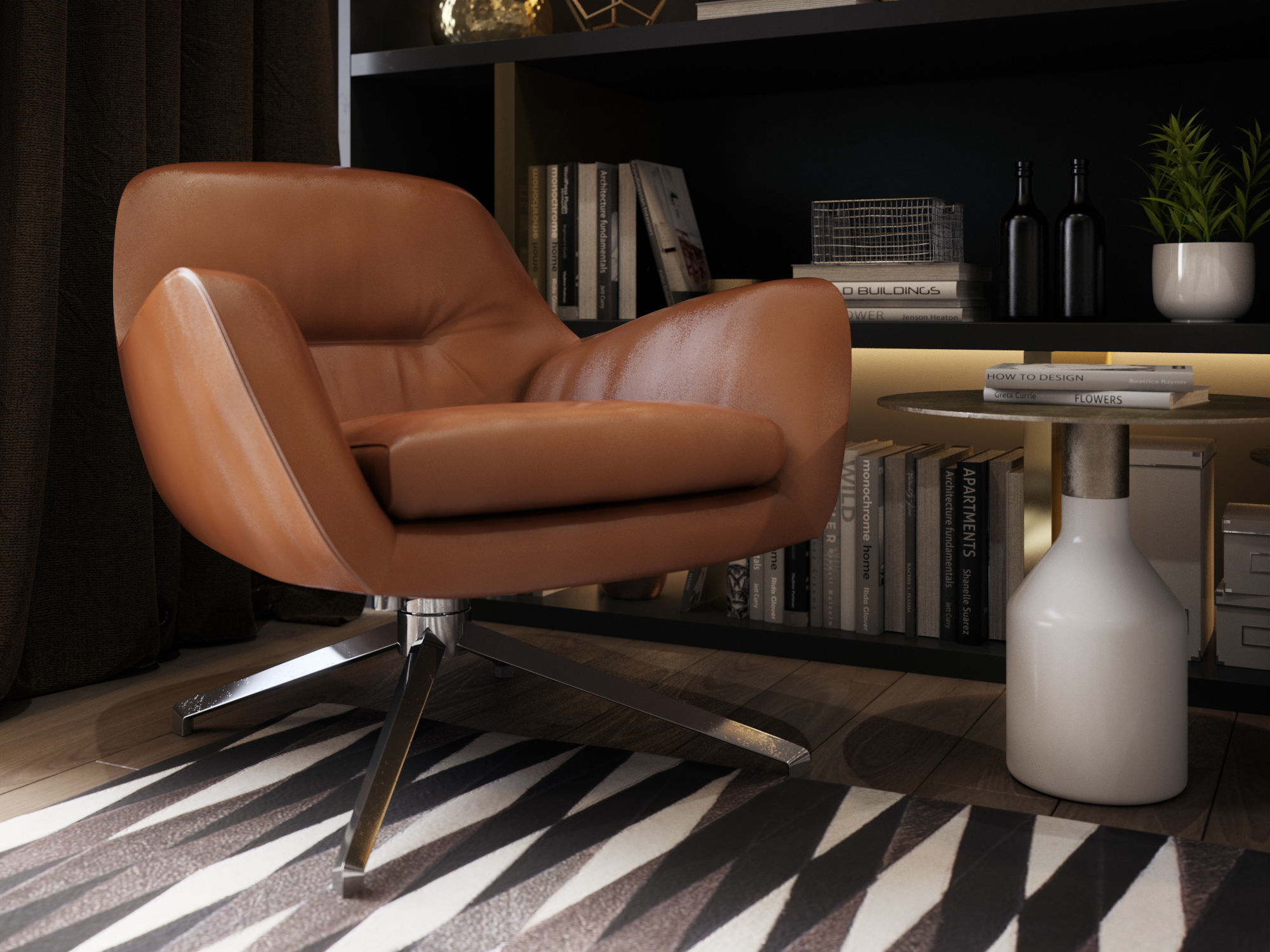 Bedroom Interior Scene for Cinema 4D and Redshift 3D model_5