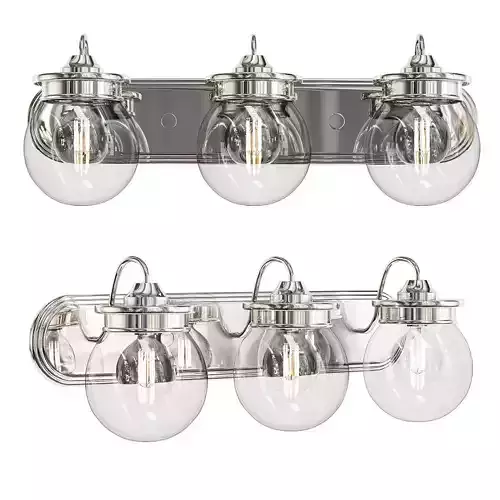 Untitled three light bathroom fixture with glass globes