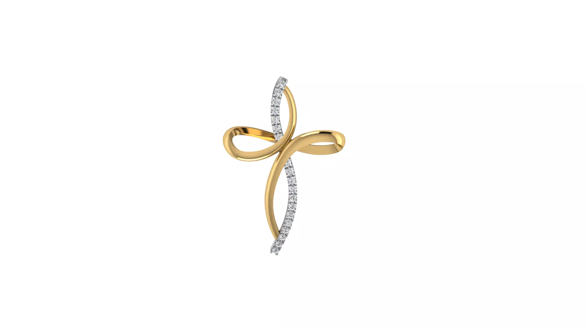 Pendant Cross with diamonds 3D print model N 1507 3D print model 3D print model_0