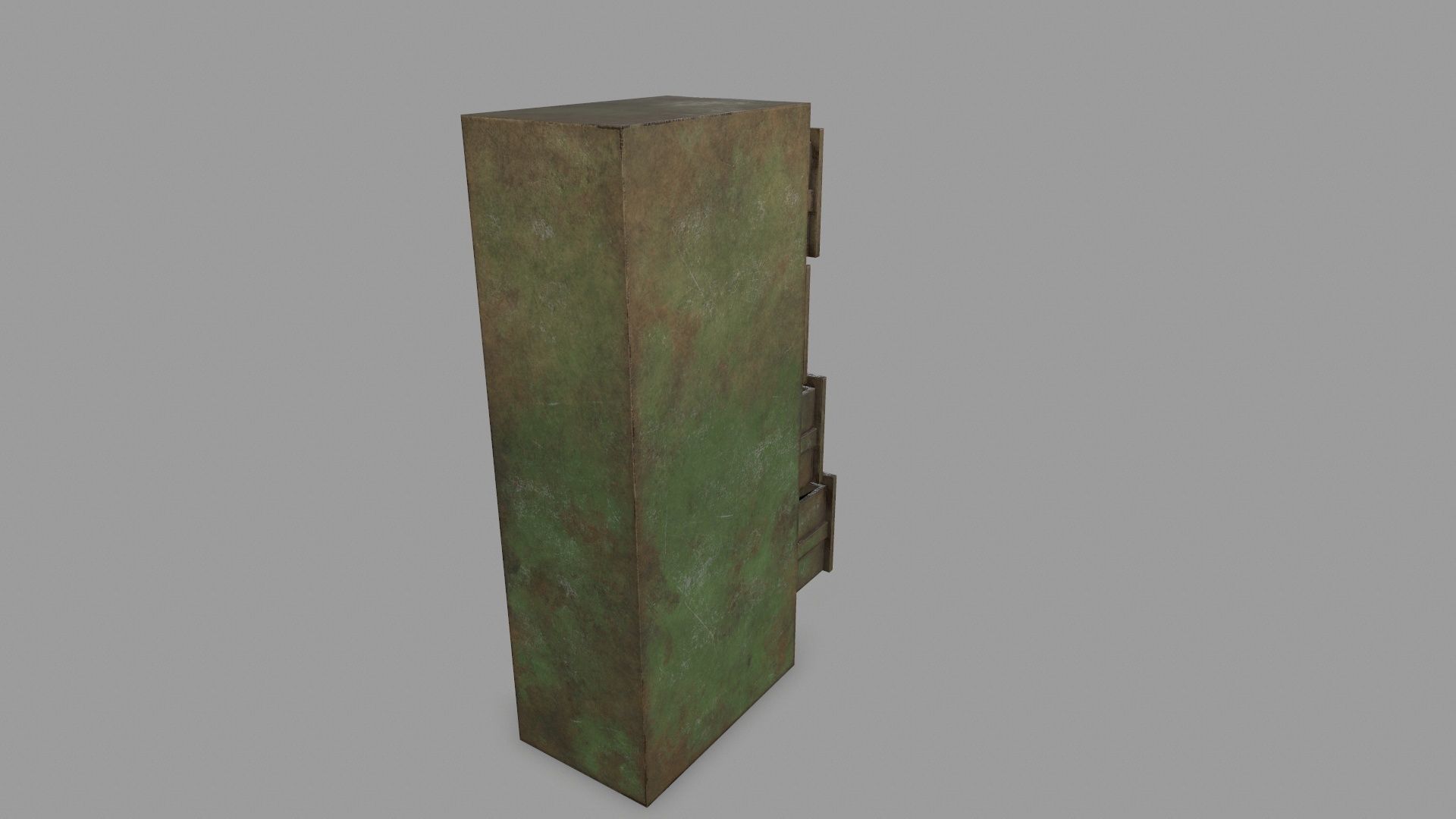 Cabinet metal box Low-poly 3D model_5