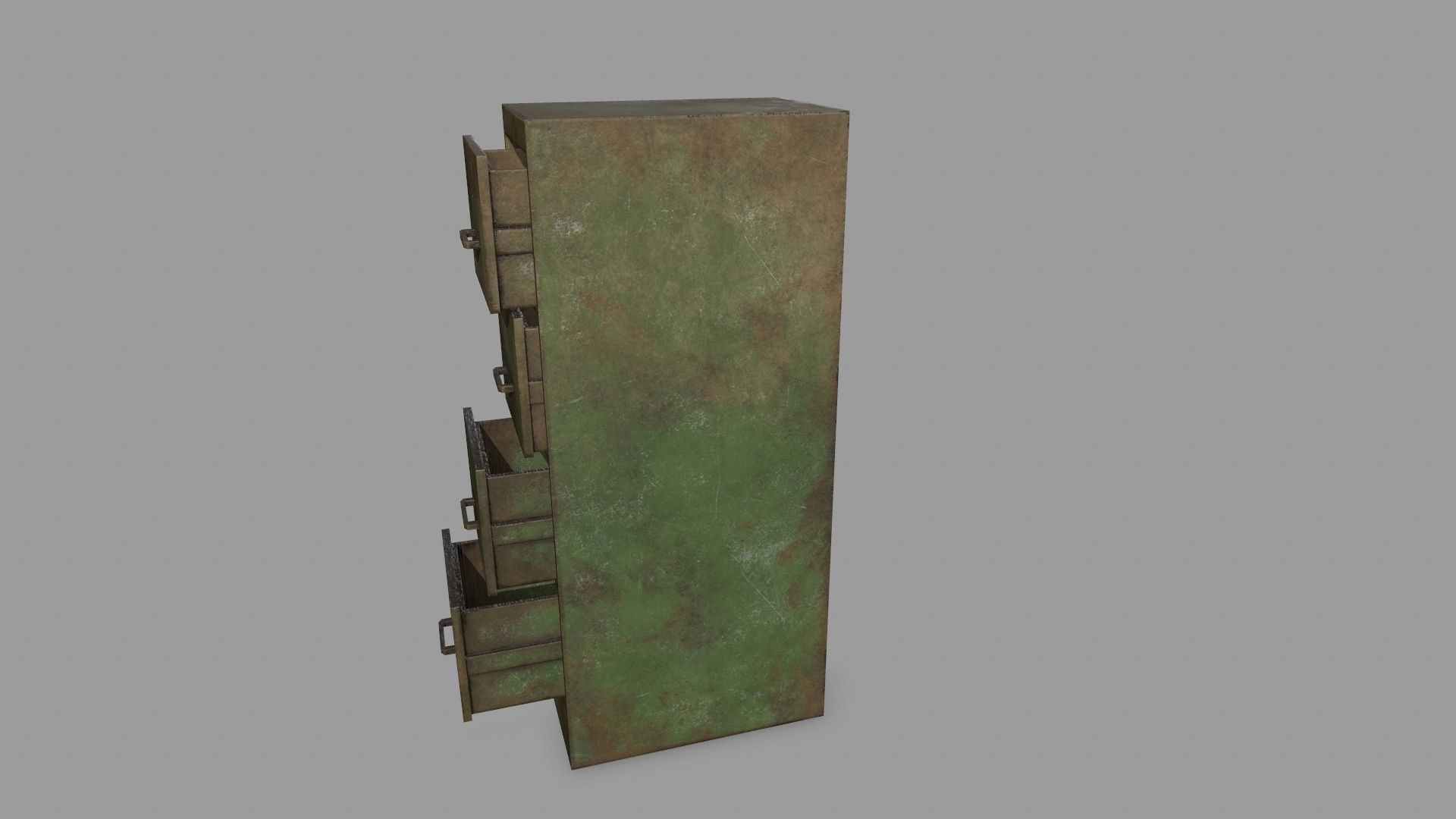 Cabinet metal box Low-poly 3D model_7