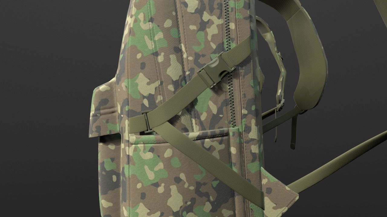 Backpack 2 LODs 3 colors Low-poly 3D model_22