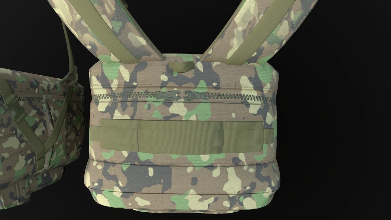 Backpack 2 LODs 3 colors Low-poly 3D model_24