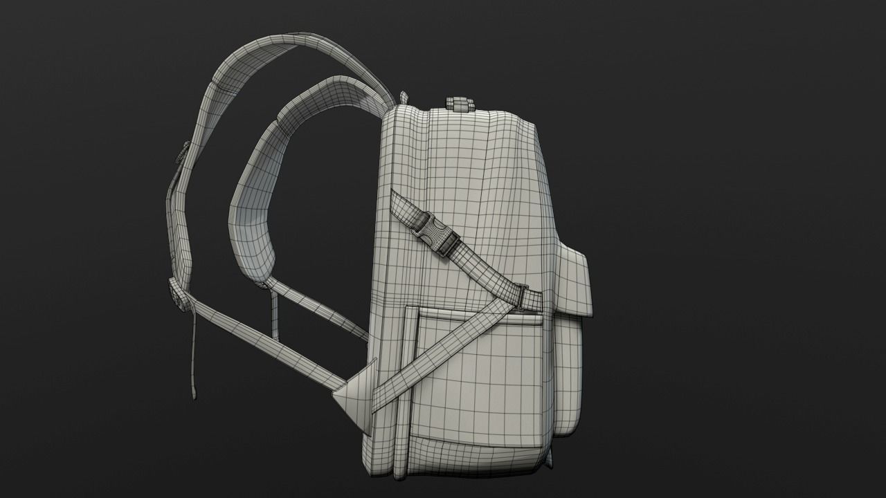 Backpack 2 LODs 3 colors Low-poly 3D model_29