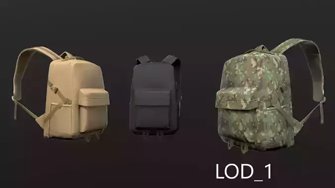 Backpack 2 LODs 3 colors