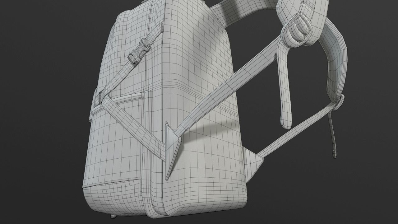 Backpack 2 LODs 3 colors Low-poly 3D model_34