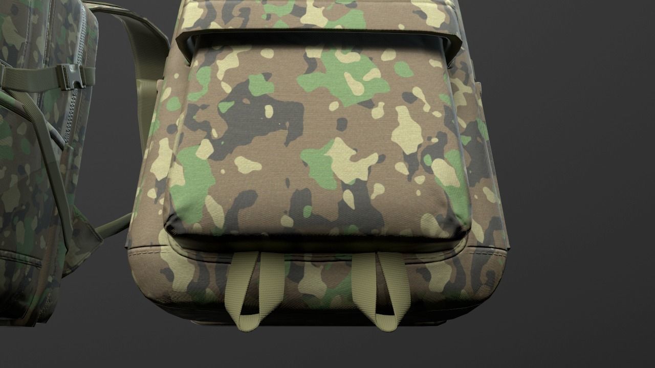 Backpack 2 LODs 3 colors Low-poly 3D model_25