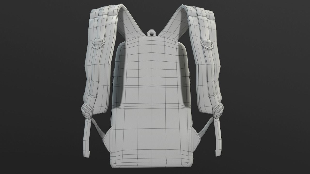 Backpack 2 LODs 3 colors Low-poly 3D model_37