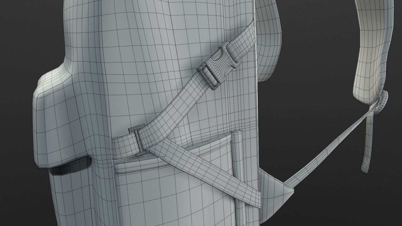 Backpack 2 LODs 3 colors Low-poly 3D model_32