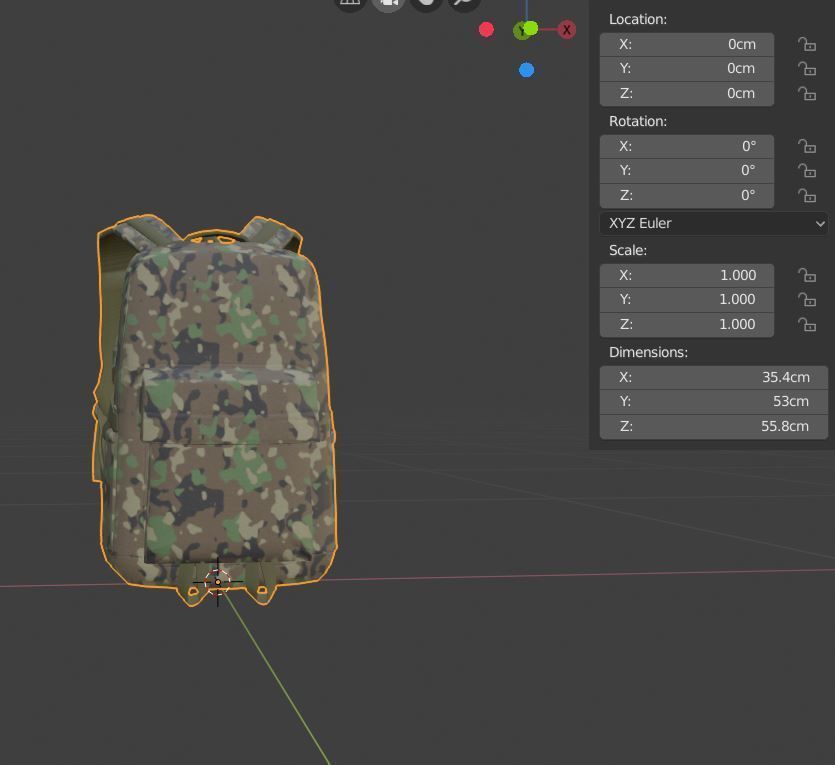 Backpack 2 LODs 3 colors Low-poly 3D model_39