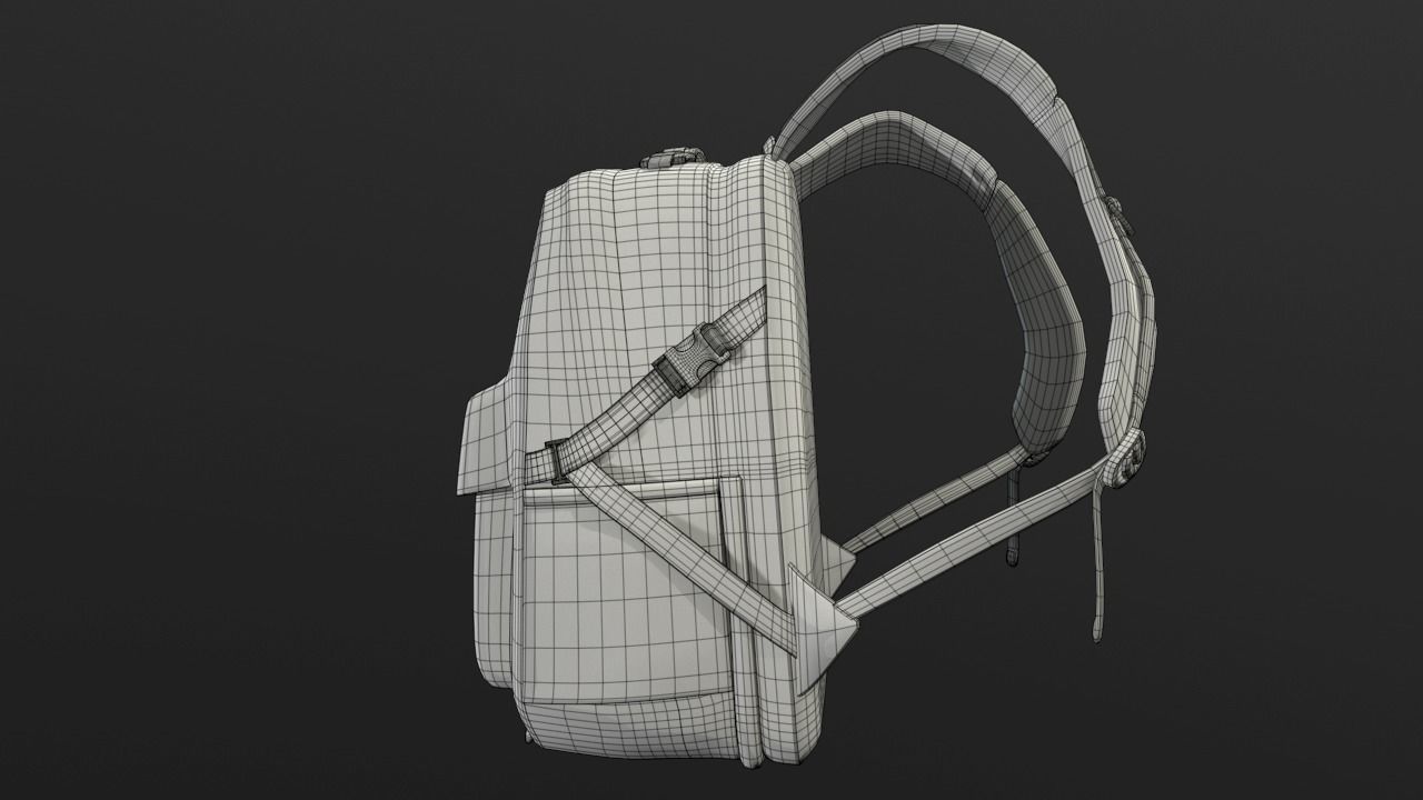 Backpack 2 LODs 3 colors Low-poly 3D model_30