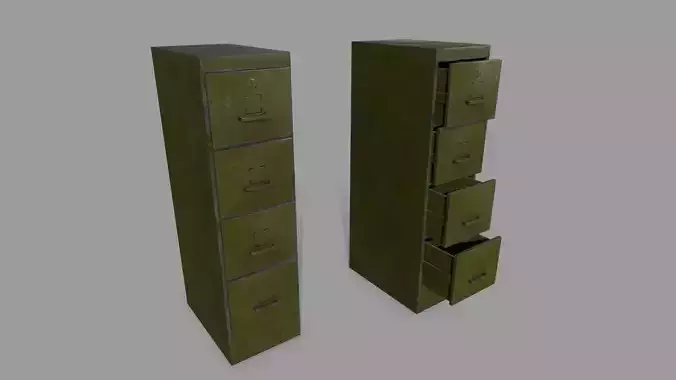 Cabinet metal filing Low-poly 3D model