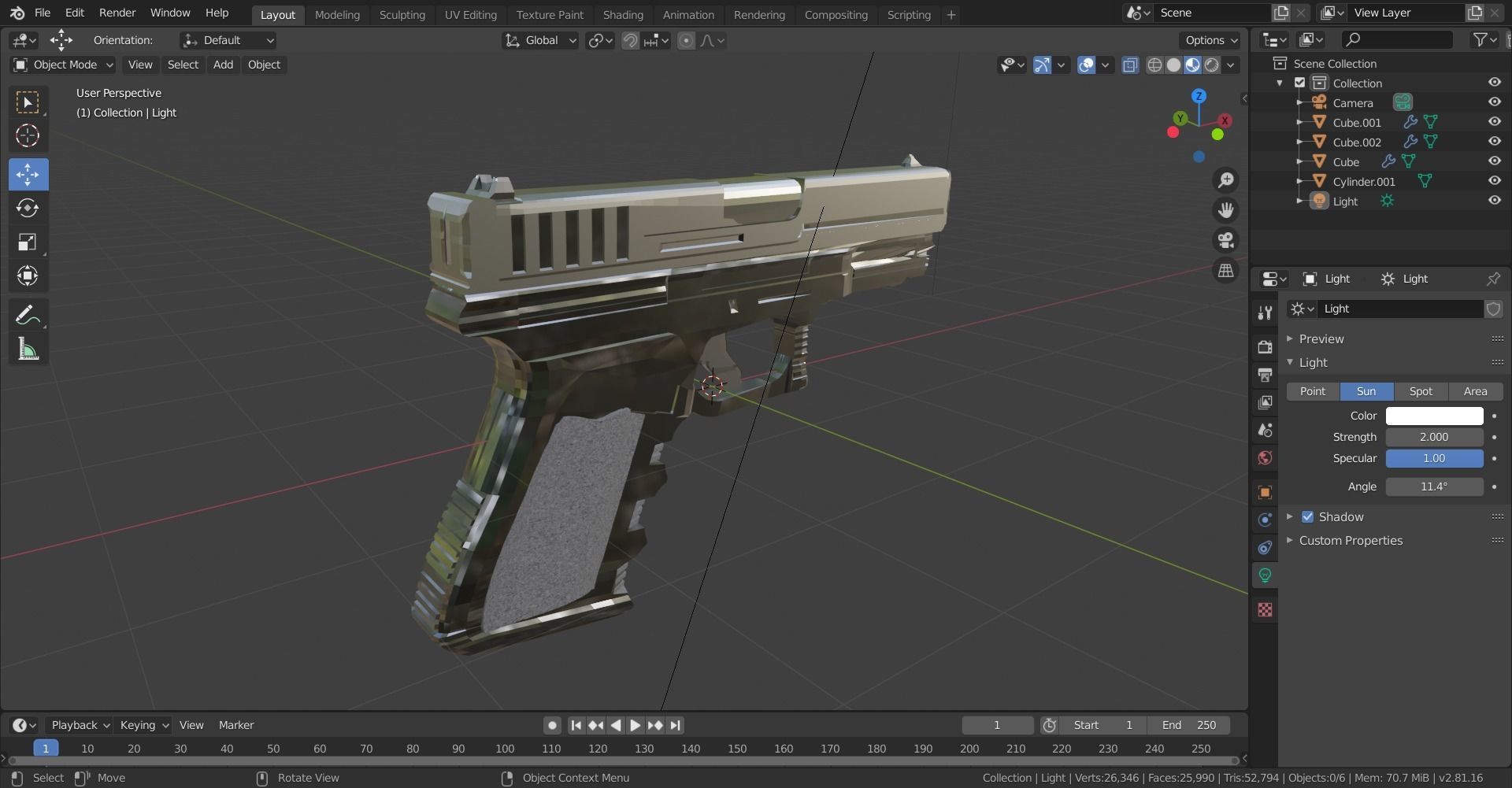 Glock 9mm Free 3D model_5