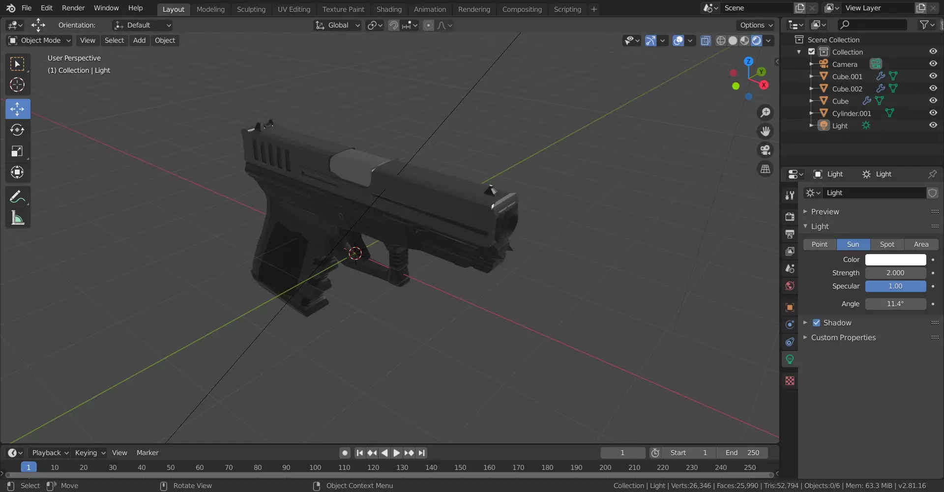 Glock 9mm Free 3D model_0