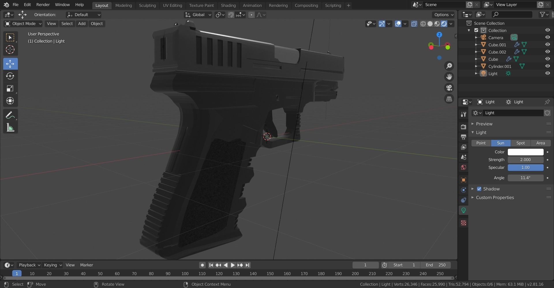 Glock 9mm Free 3D model_1