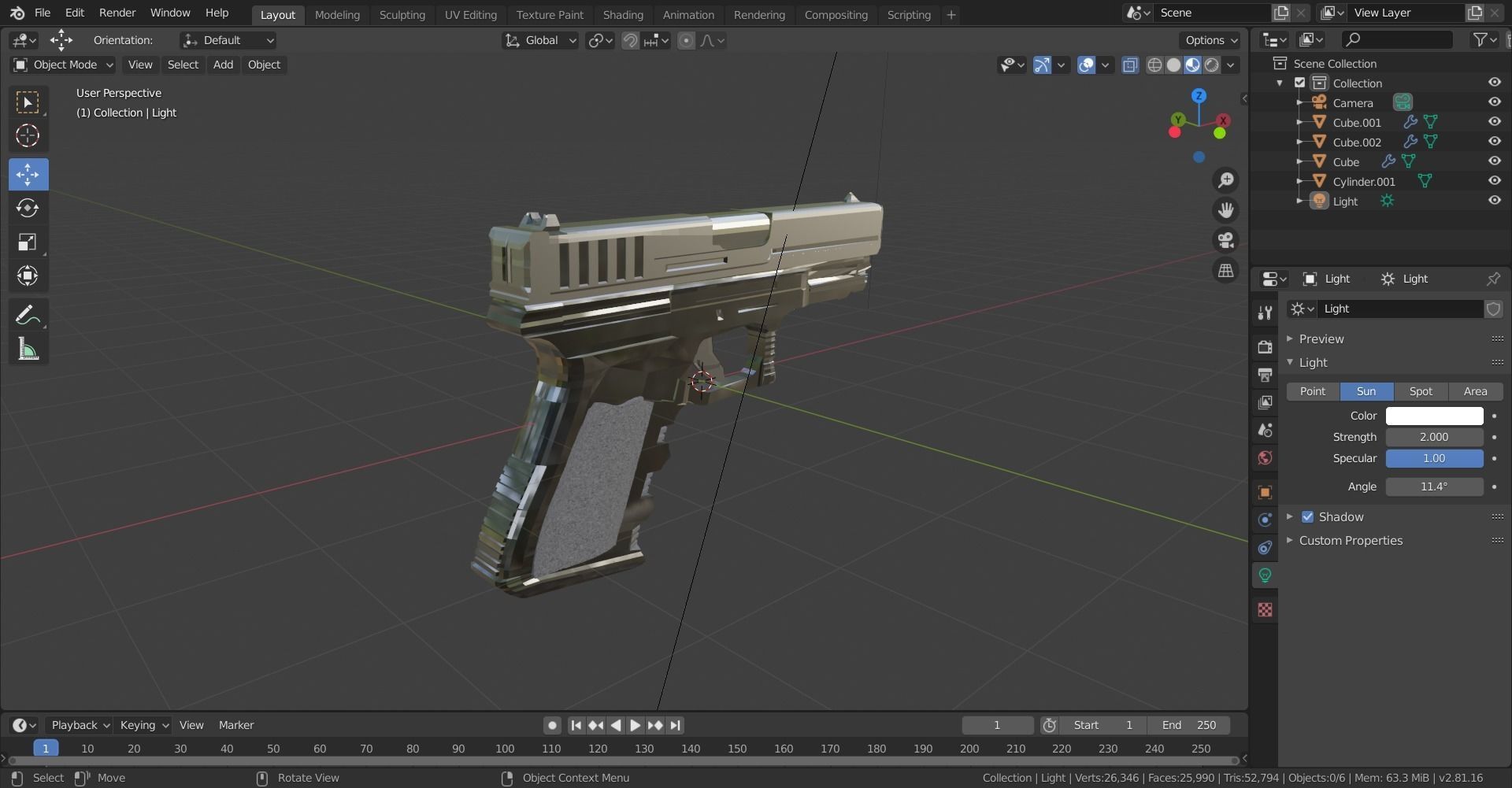 Glock 9mm Free 3D model_4