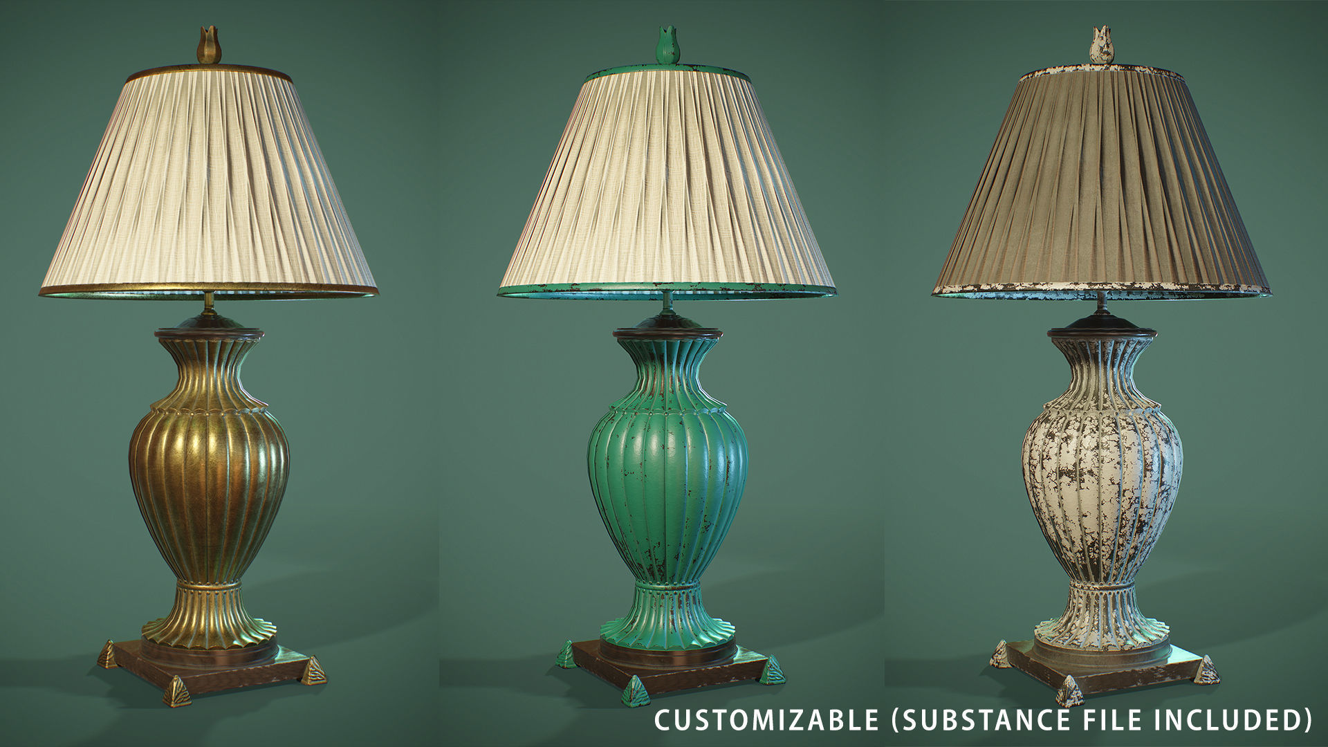 PBR Table Lamp Low-poly 3D model_2