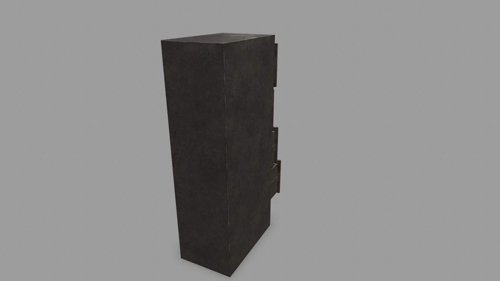 Cabinet metal with drawers Low-poly 3D model_4