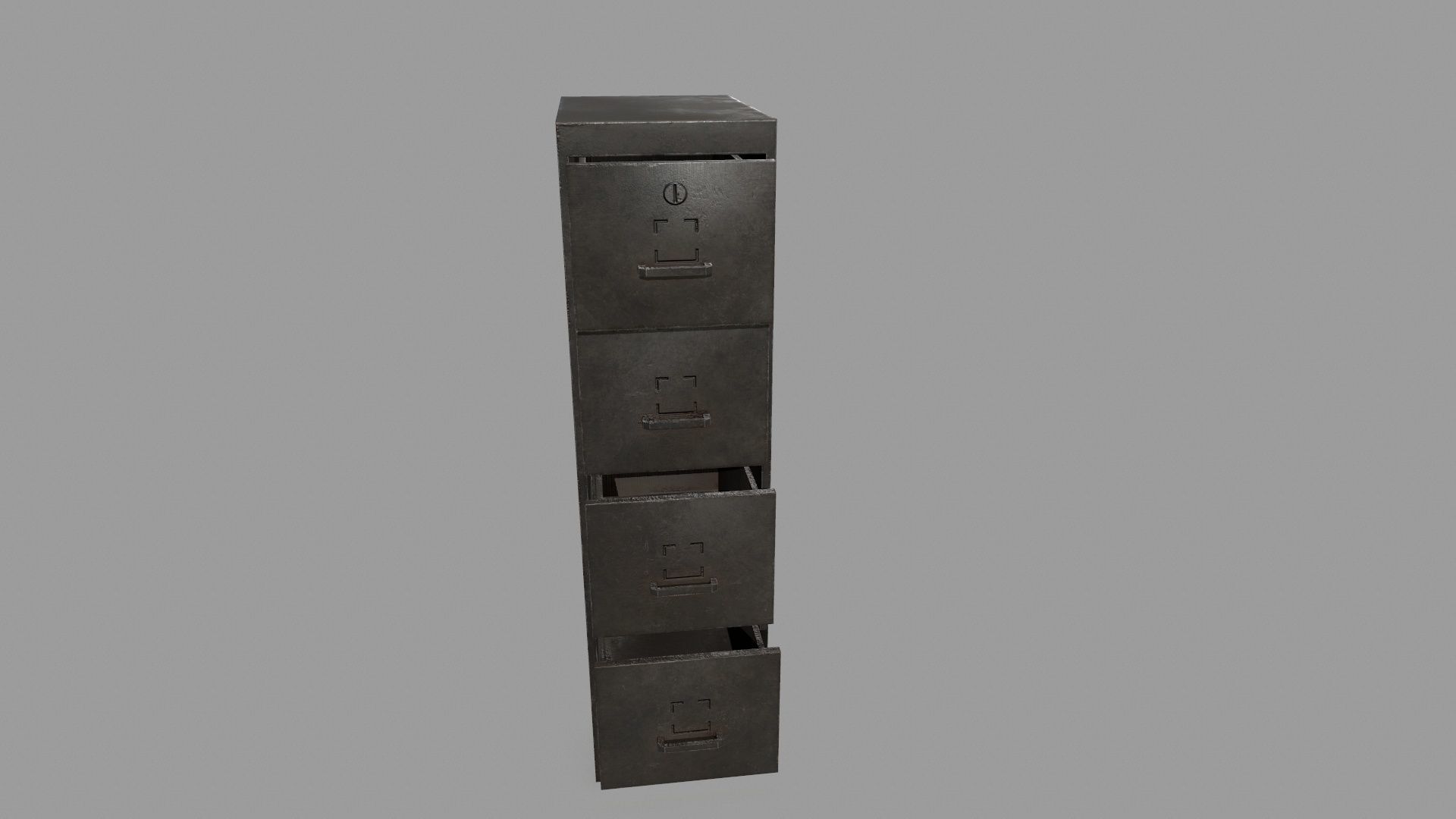 Cabinet metal with drawers Low-poly 3D model_8