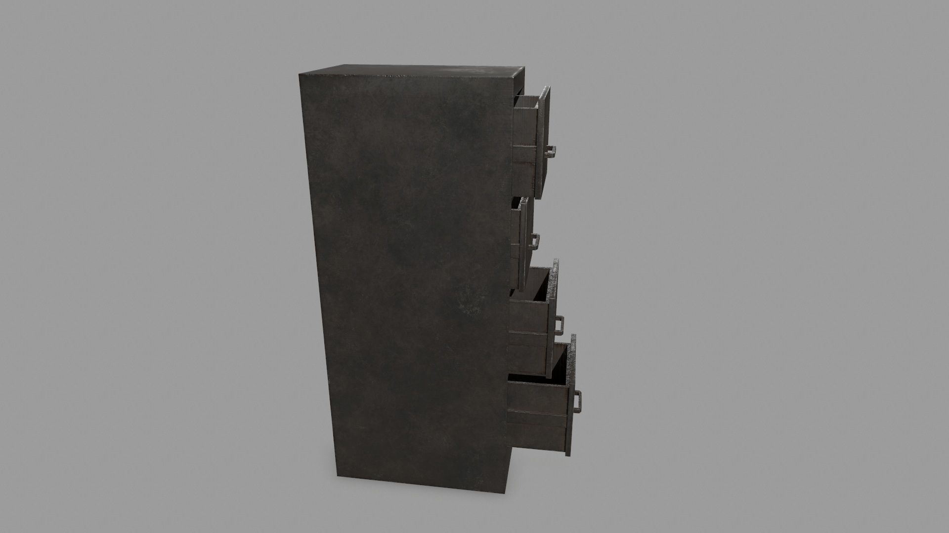 Cabinet metal with drawers Low-poly 3D model_3