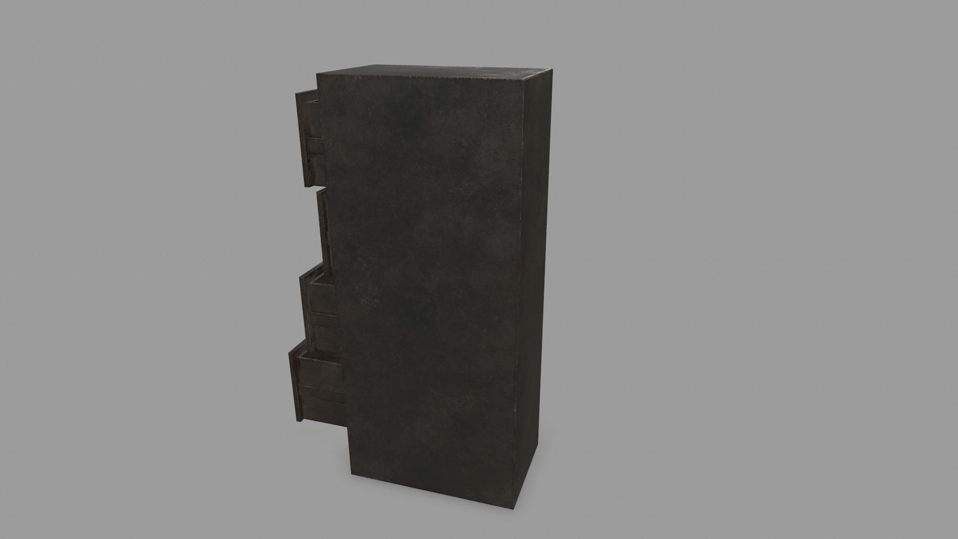 Cabinet metal with drawers Low-poly 3D model_5