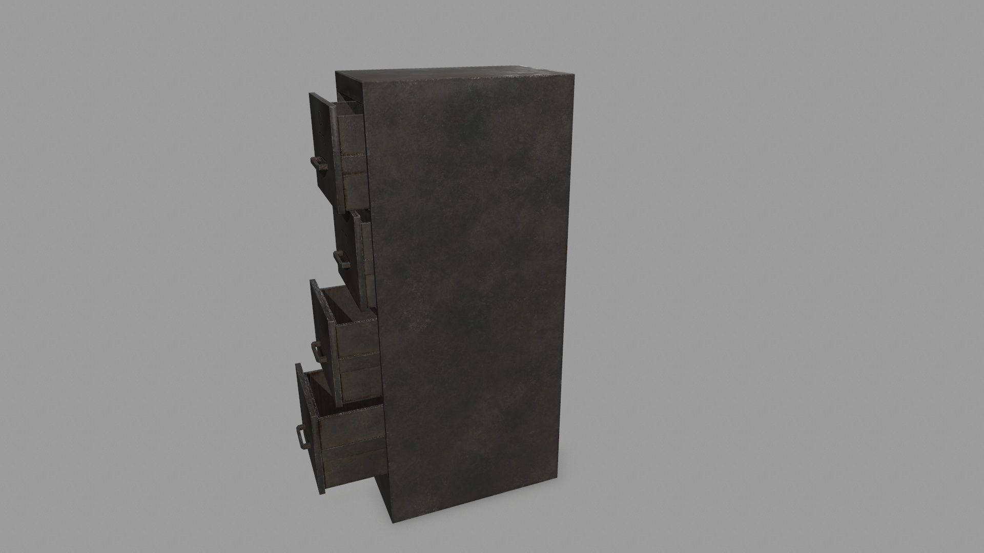 Cabinet metal with drawers Low-poly 3D model_6