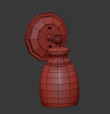 Untitled bathroom light fixture with glass shade 3D model_1