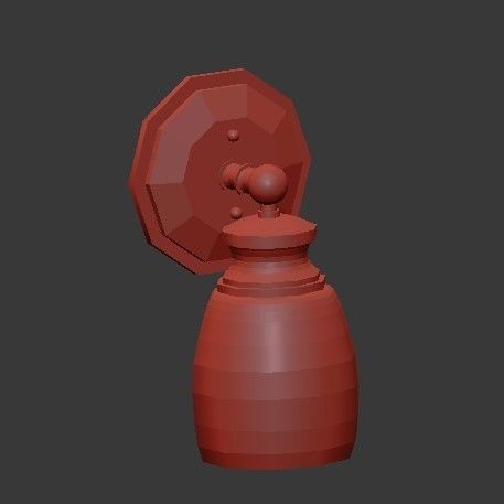 Untitled bathroom light fixture with glass shade 3D model_4