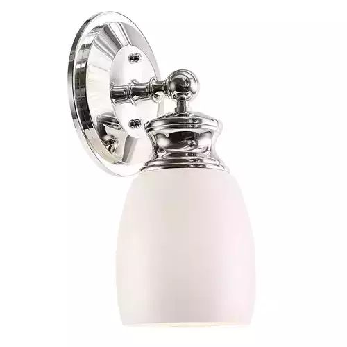 Untitled bathroom light fixture with glass shade