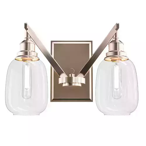 Untitled two light wall sconce with clear glass globes