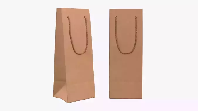 Paper gift food store bag slim with string handle 01