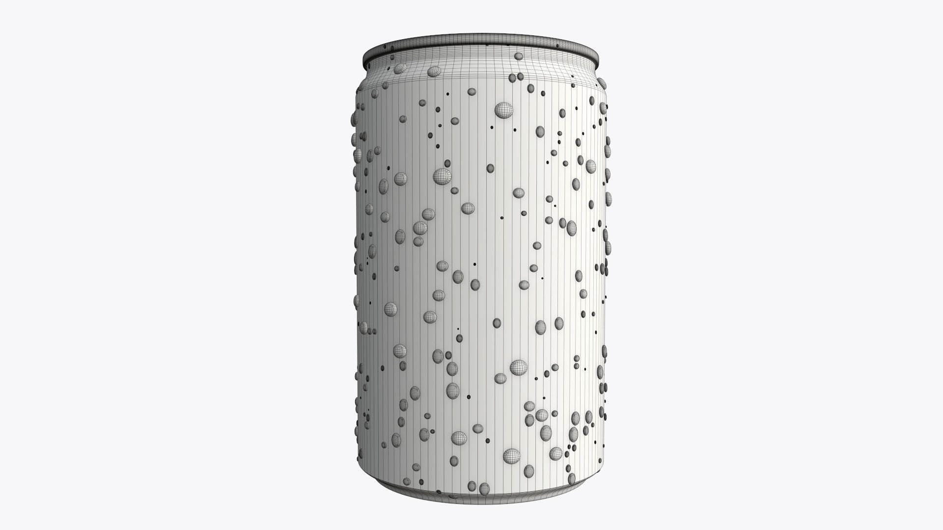 Slim soda energy drink beverage can 150 ml with water drops 3D model_9