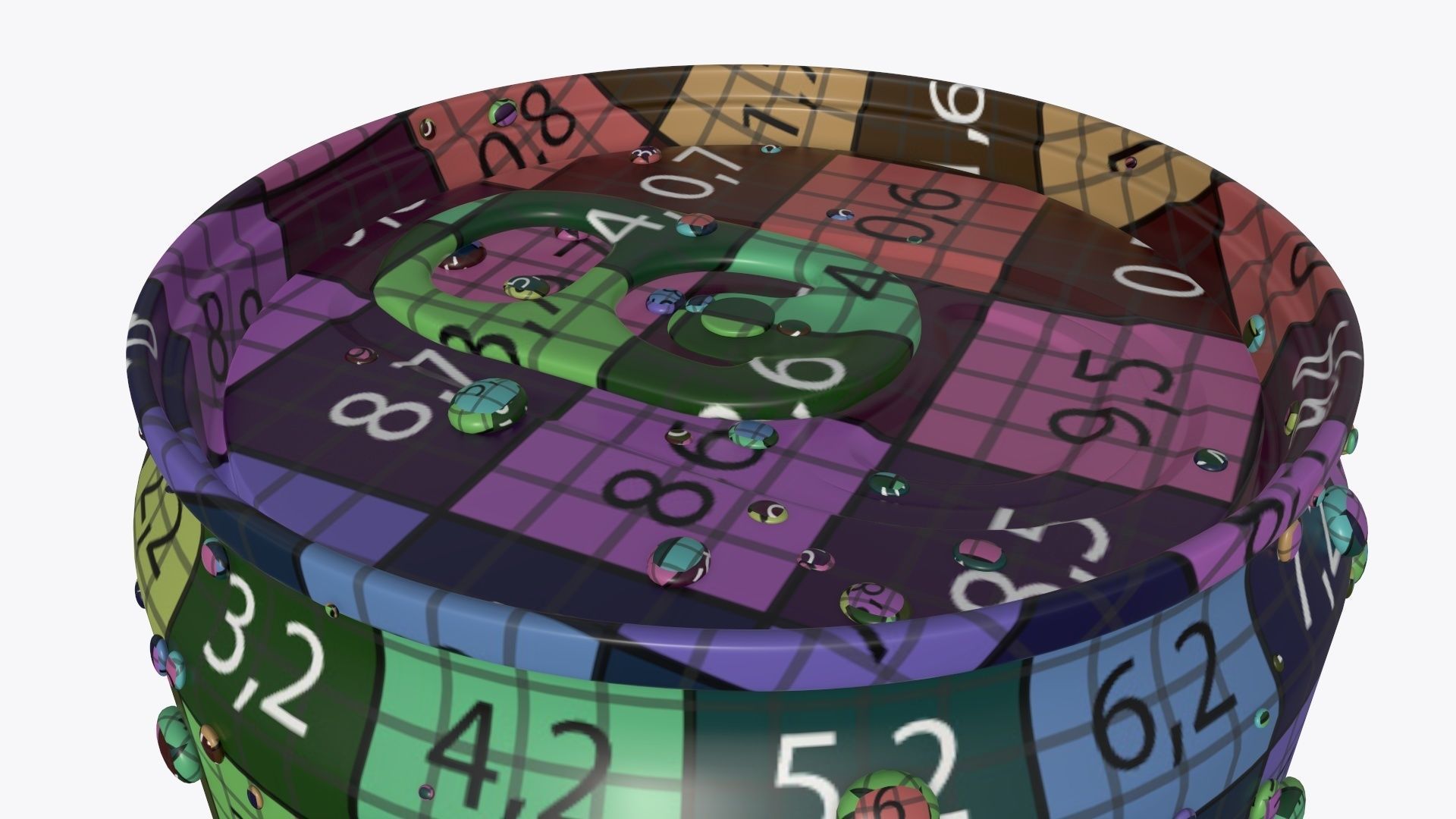 Slim soda energy drink beverage can 150 ml with water drops 3D model_14