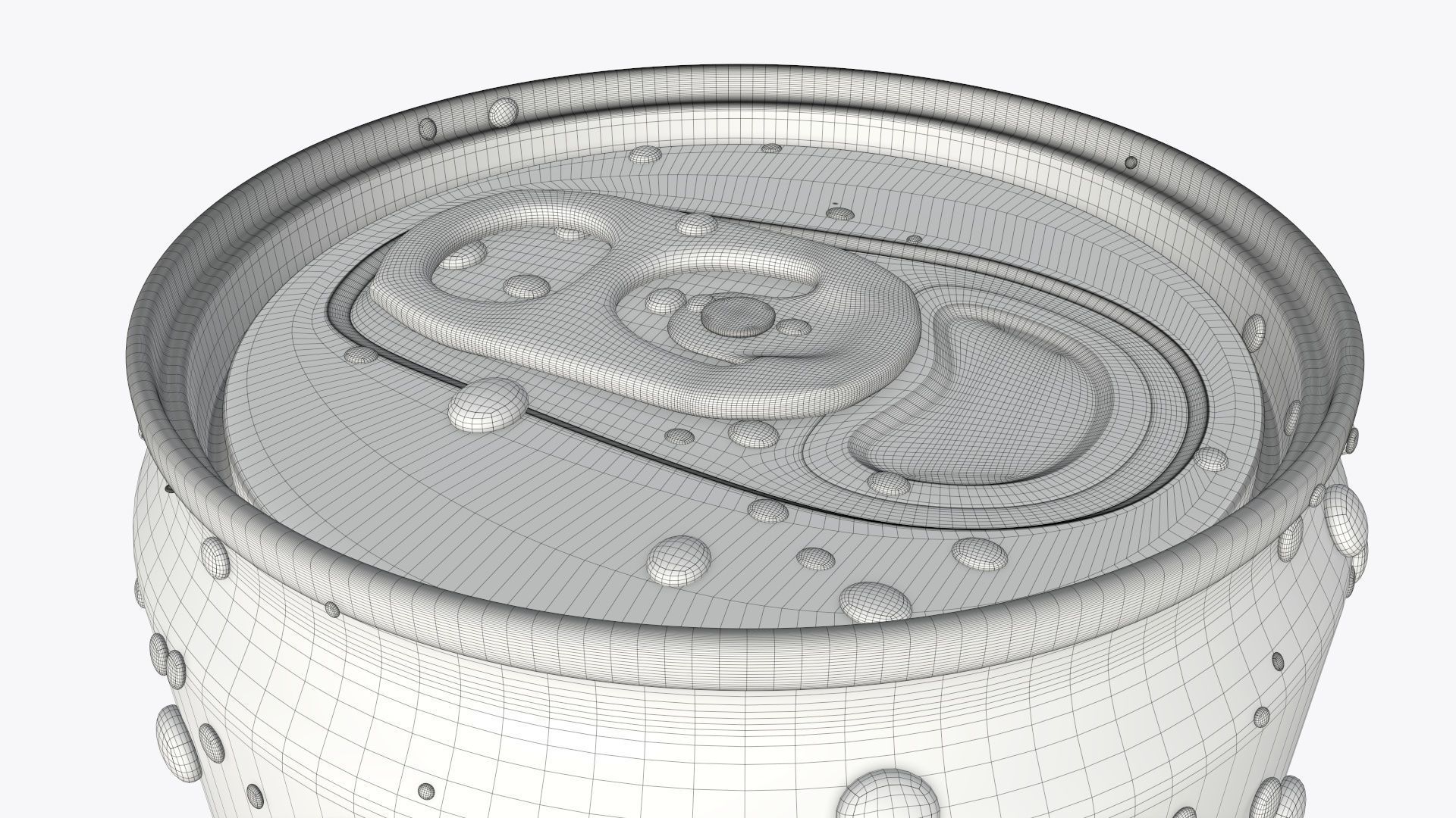 Slim soda energy drink beverage can 150 ml with water drops 3D model_10