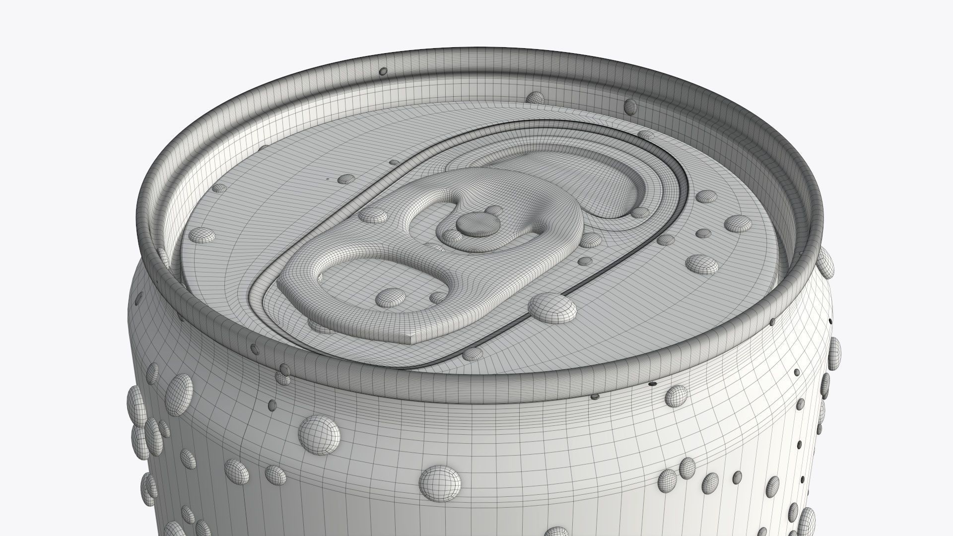 Slim soda energy drink beverage can 150 ml with water drops 3D model_11