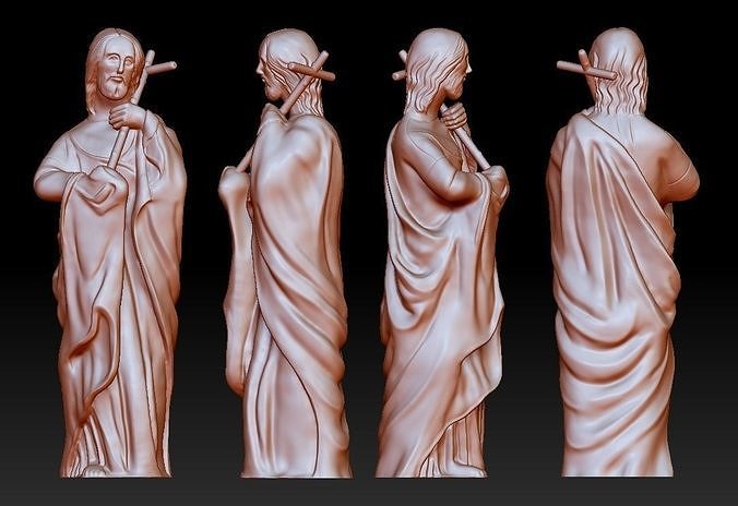Statue 1 of saint Notre Dame 3D print model