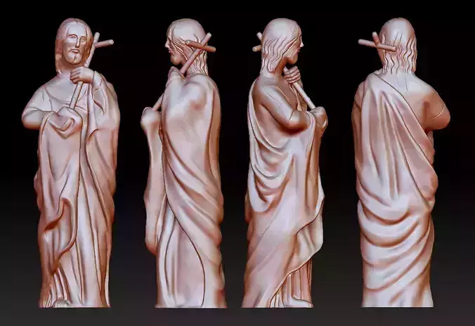 Statue 1 of saint Notre Dame 3D print model