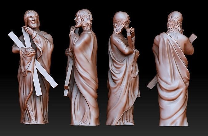Statue 2 of saint Notre Dame 3D print model 3D print model
