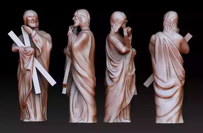 Statue 2 of saint Notre Dame 3D print model 3D print model