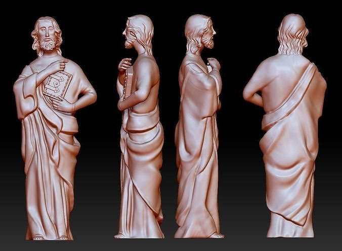 Statue 3 of saint Notre Dame 3D print model 3D print model