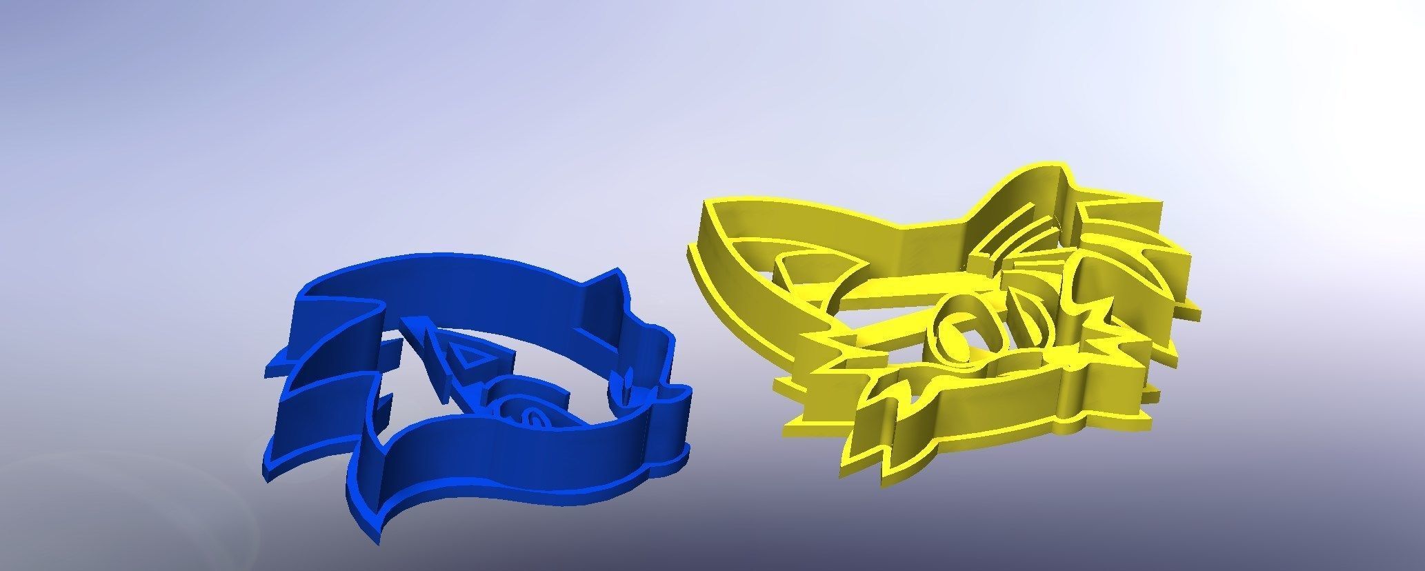 Sonic and fox-Cookie cutters-60 mm 3D print model_1