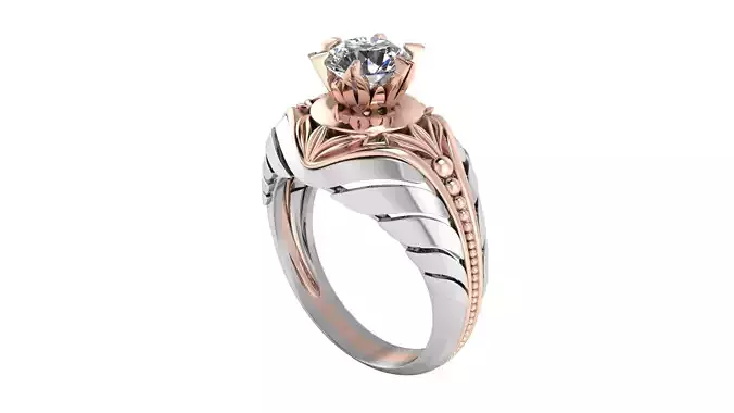 TWO COLORED WOMEN SIGNET RING